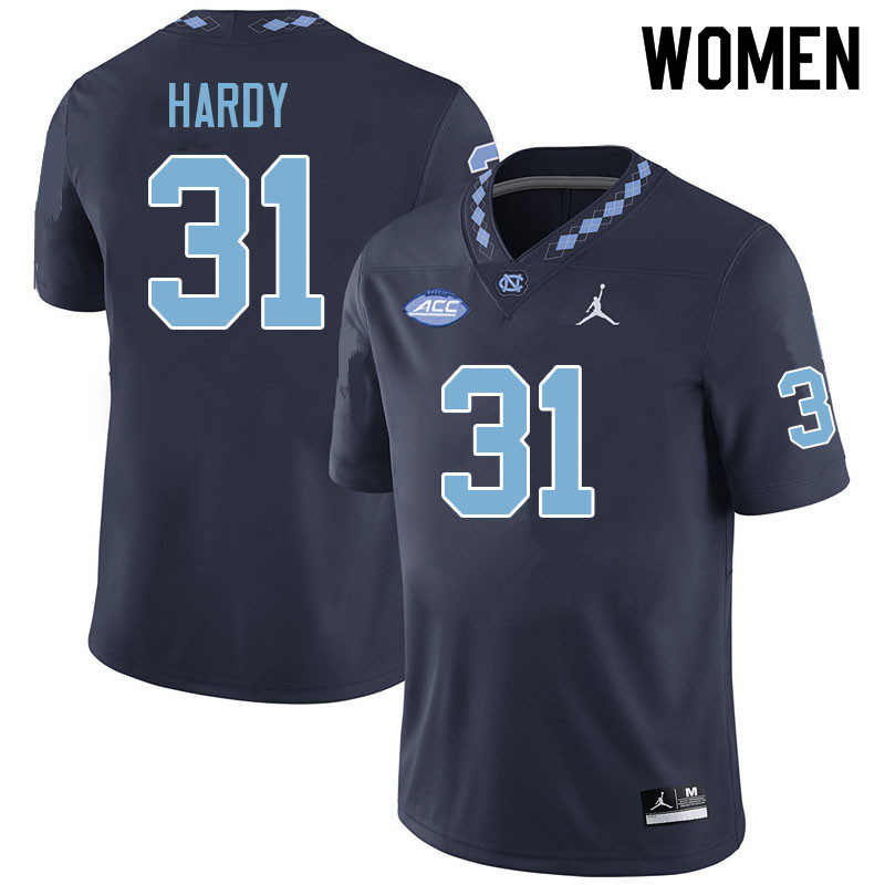 Women #31 Will Hardy North Carolina Tar Heels College Football Jerseys Sale-Navy
